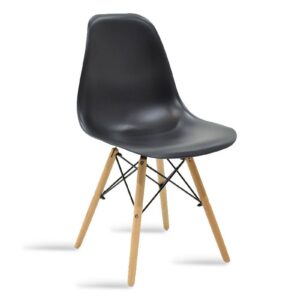 Καρέκλα "ACROPOL" από ξύλο/PP σε χρώμα μαυρο 47x53x82 (1 τεμάχια)
