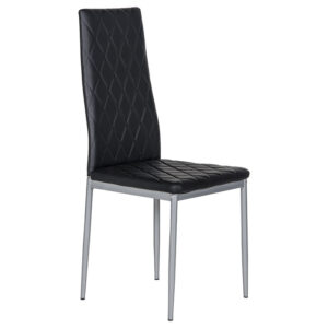 Καρέκλα "VIVA" από pvc σε μαύρο χρώμα 52x43x96 (2 τεμάχια)