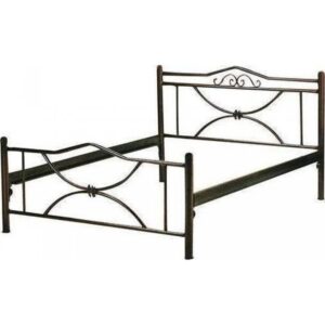 Κρεβάτι "Μαργαρίτα" μεταλλικό μονό σε χρώμα μαύρο 90x190 (1 τεμάχια)