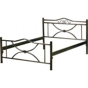 Κρεβάτι "Μαργαρίτα" μεταλλικό σε χρώμα μαύρο 110x190 (1 τεμάχια)