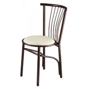 Καρέκλα βεντάλια μεταλλική με τεχνόδερμα σε χρώμα λευκό (1 τεμάχια)