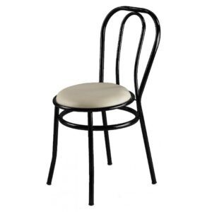 Καρέκλα μεταλλική με τεχνόδερμα σε χρώμα μαύρο (1 τεμάχια)
