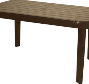 Τραπέζι "ΜΥΚΟΝΟΣ" ορθογώνιο από πλαστικό σε χρώμα καφέ 140x85x75 (1 τεμάχια)