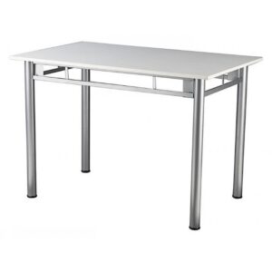 Τραπέζι μεταλλικό σε χρώμα ασημί/λευκό 70x110 (1 τεμάχια)