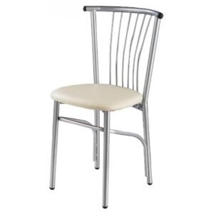 Καρέκλα βεντάλια με πάτο δερματίνης λευκή (1 τεμάχια)