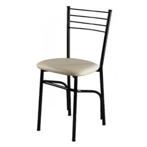 Καρέκλα μεταλλική με πάτο δερματίνης σε χρώμα λευκό (1 τεμάχια)