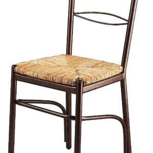 Καρέκλα με φυσική ψάθα σε χρώμα καφέ (1 τεμάχια)