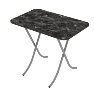Tραπέζι "MOUNTAIN TOP" πτυσσόμενο από mdf/μέταλλο σε χρώμα μαύρο μαρμάρου 60x90x75 (1 τεμάχια)