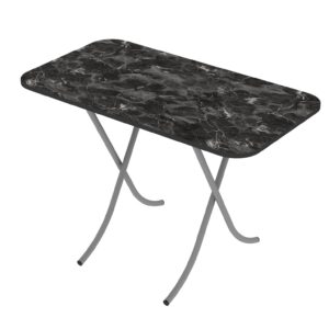 Tραπέζι "MOUNTAIN TOP" πτυσσόμενο από mdf/μέταλλο σε χρώμα μαύρο μαρμάρου 110x60x75 (1 τεμάχια)
