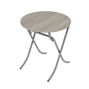 Τραπέζι στρόγγυλο "MOUNTAIN TOP" από mdf/μέταλλο σε χρώμα σονόμα Φ70x75 (1 τεμάχια)