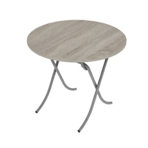 Τραπέζι στρόγγυλο "MOUNTAIN TOP" από mdf/μέταλλο σε χρώμα σονόμα Φ90x75 (1 τεμάχια)