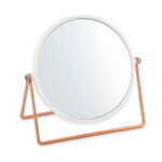 Καθρέφτης μπάνιου "CHIC" από μέταλλο/γυαλί σε χρώμα ροζ χρυσό/λευκό (1 τεμάχια)
