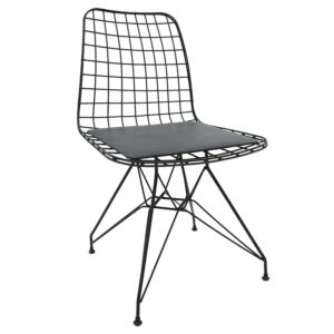 Καρέκλα "SHARLOT" από μέταλλο σε χρώμα μαύρο 46x47,5x84 (1 τεμάχια)