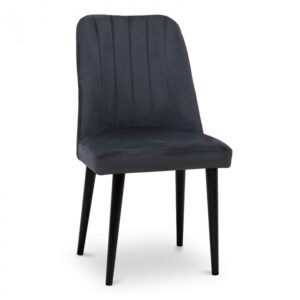 Καρέκλα "DIVINIA" από ξύλο/ύφασμα βελούδο σε χρώμα μαύρο 50x49x90 (1 τεμάχια)