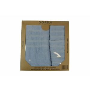 Σετ πετσέτες 3τμχ από ύφασμα σε γαλάζιο χρώμα 70x140 (1 τεμάχια)