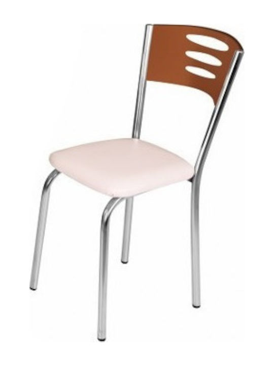 Καρέκλα "RONY" από μέταλλο/mdf σε χρώμα καρυδί 39x39x88 (1 τεμάχια)
