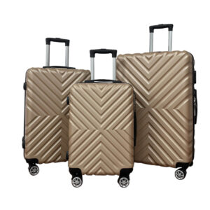 Σετ βαλίτσες 3τμχ "ROADTRIP" από ABS σε χρώμα χρυσό 50x30x75 (1 τεμάχια)