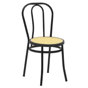 Καρέκλα "WIEN" από μέταλλο/σχοινί σε μαύρο/μπεζ χρώμα 40x47x85 (1 τεμάχια)