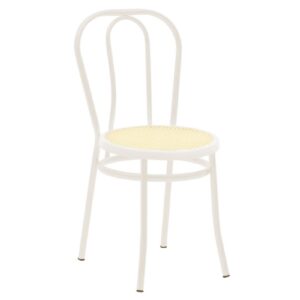 Καρέκλα "WIEN" από μέταλλο/σχοινί σε εκρού/μπεζ χρώμα 40x47x85 (1 τεμάχια)