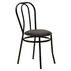 Καρέκλα "WIEN" από μέταλλο/τεχνόδερμα σε μαύρο χρώμα 40x47x85 (1 τεμάχια)