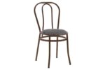 Καρέκλα "WIEN" από μέταλλο/τεχνόδερμα σε καφέ/μαύρο χρώμα 40x47x85 (1 τεμάχια)
