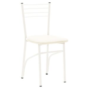 Καρέκλα "ΡΙΓΑ" από μέταλλο/τεχνόδερμα σε εκρού χρώμα 40x43x80 (1 τεμάχια)