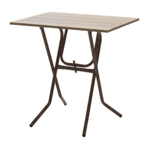 Τραπέζι πτυσσόμενο "CLACK" από μέταλλο σε σταχτύ-καφέ σφυρήλατο χρώμα 70x50x75 (1 τεμάχια)