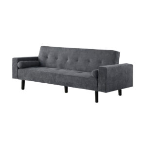 Καναπές κρεβάτι ''LETTA'' τριθέσιος από ξύλο/ύφασμα σε χρώμα γκρι 216x91x80 (1 τεμάχια)
