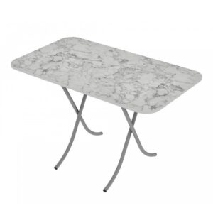 Tραπέζι "MOUNTAIN TOP" πτυσσόμενο από mdf/μέταλλο σε χρώμα λευκό μαρμάρου 110x60x75 (1 τεμάχια)