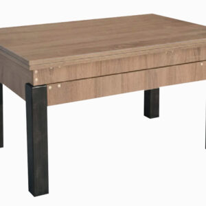 Τραπέζι κουζίνας ξύλινο Sezam Sonoma σκούρο/μαύρο, 60-120/90/52 εκ., Genomax