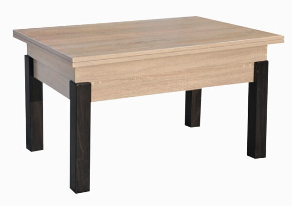 Τραπέζι κουζίνας ξύλινο Sezam Sonoma ανοιχτό/ Μαύρο, 60-120/90/52 εκ., Genomax