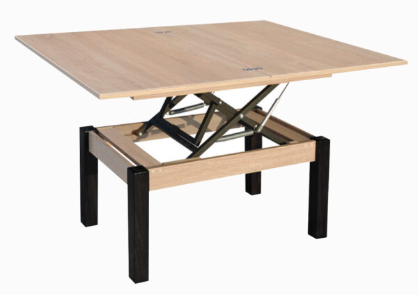 Τραπέζι κουζίνας ξύλινο Sezam Sonoma ανοιχτό/ Μαύρο, 60-120/90/52 εκ., Genomax
