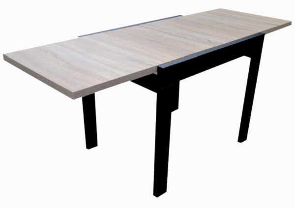 Τραπέζι κουζίνας ξύλινο Kors Sonoma ανοιχτό/ Μαύρο, 89-178/69/76 εκ., Genomax