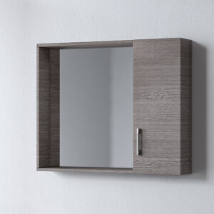 Καθρέφτης Ibiza Oak Anthracite 80 3MIB080OA0 με ντουλάπι 80x15x65cm