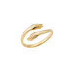 Δαχτυλίδι Senza κίτρινο επιχρυσωμένο ασήμι 925, χεράκια