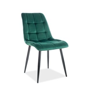 Επενδυμένη καρέκλα ύφασμιμι Chic 50x43x88 μαύρο/πράσινο βελούδο DIOMMI CHICVCZ78