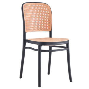 Καρέκλα Juniper pakoworld με UV protection PP μαύρο-μπεζ 51x40.5x86.5εκ. (1 τεμάχια)
