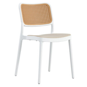 Καρέκλα Poetica pakoworld με UV protection PP μπεζ-λευκό 42x52x81εκ. (1 τεμάχια)