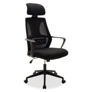 Καρέκλα γραφείου διευθυντή Dolphin pakoworld με ύφασμα mesh χρώμα μαύρο (1 τεμάχια)