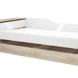 Κρεβάτι ημίδιπλο 120/190 με ΔΩΡΟ στρώμα, Flow Σόνομα/Λευκό, 223,5x71x122 εκ., Genomax