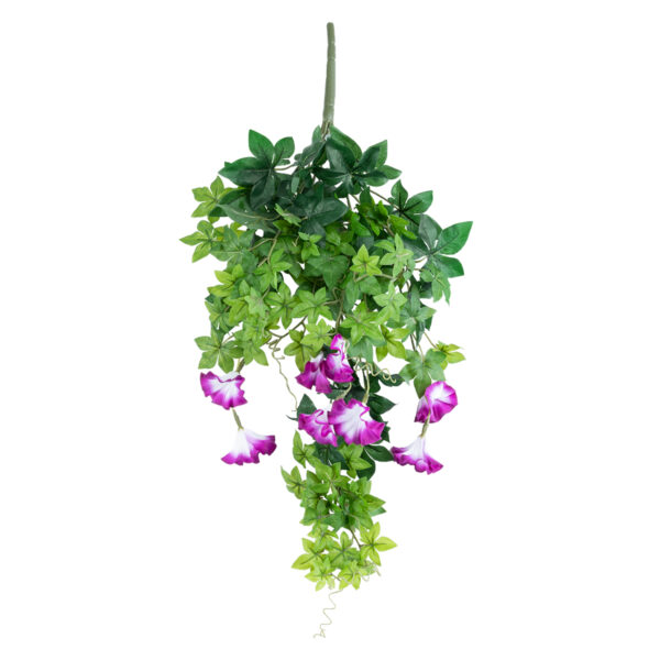 GloboStar® Artificial Garden MORNING GLORY HANGING BRANCH 20238 Τεχνητό Διακοσμητικό Κρεμαστό Φυτό Ιπομέα - Πρωϊνή Χαρά Υ60cm