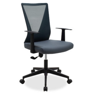 Καρέκλα γραφείου διευθυντή Ghost pakoworld με ύφασμα mesh χρώμα μαύρο - γκρι (1 τεμάχια)