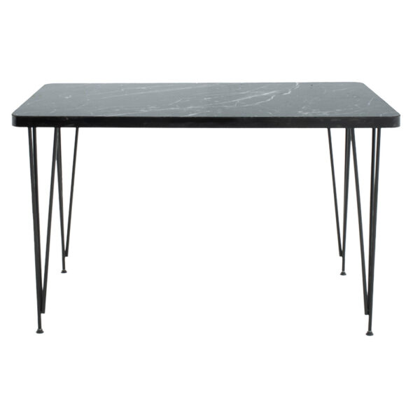 Τραπέζι Bruce pakoworld μαύρο μαρμάρου-μαύρο 120x73x73εκ (1 τεμάχια)
