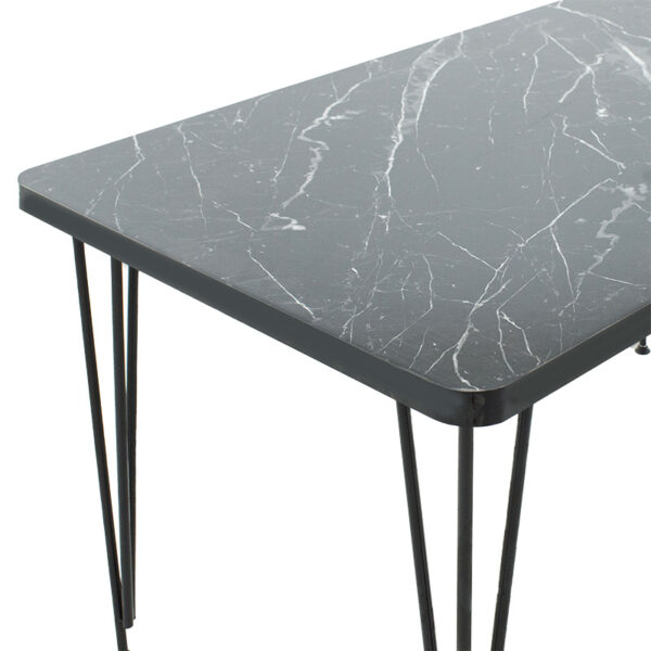 Τραπέζι Bruce pakoworld μαύρο μαρμάρου-μαύρο 120x73x73εκ (1 τεμάχια)