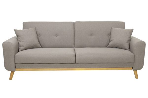 Καναπές-κρεβάτι Carmelo pakoworld με μπεζ-γκρι ύφασμα 214x80x86εκ (1 τεμάχια)