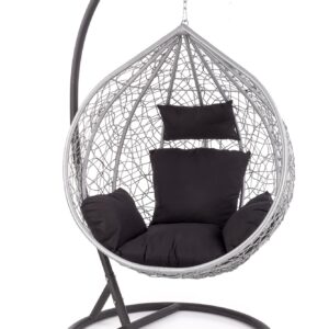 EGGY garden chair black / grey DIOMMI V-CH-EGGY-FOT