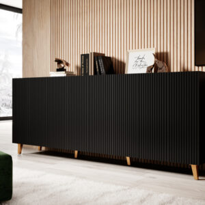 PAFOS chest of drawers 200 4D black/black DIOMMI CAMA-PAFOS-KOM-200-CZ/CZ