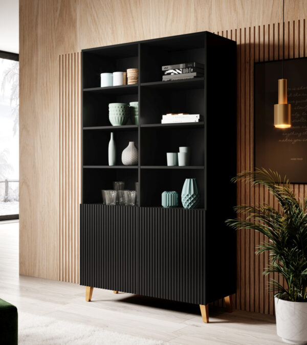 PAFOS Standing bookcase black/black DIOMMI CAMA-PAFOS-REGAL-CZ/CZ