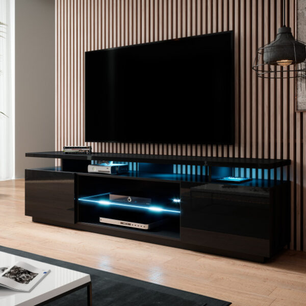RTV stand EVA black gloss/ black gloss DIOMMI CAMA-EVA-RTV-CZP/CZP