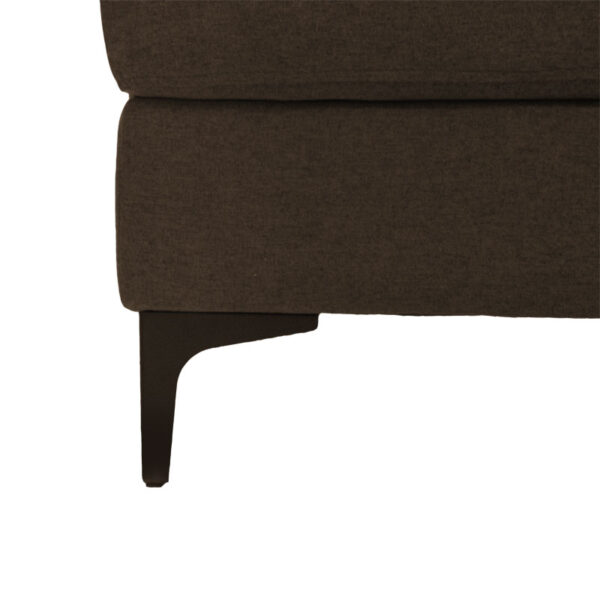 Γωνιακός καναπές με σκαμπό Slim pakoworld υφασμάτινος χρώμα καφέ με μαξιλάρια 185x140x70εκ (1 τεμάχια)
